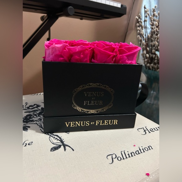 Venus Et Fleur Pink Roses in Black Box - Picture 5 of 5